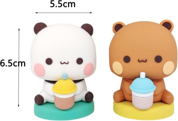 Panda Bear Kawaii Car Decoration Ornament, Dudu Wobble Figure Dashboard Decorations, Cartoon Panda Bear Figure Gift for Children Boys Office Desktop Room Decoration
