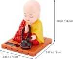Monk Figures Wobble Figure Buddha Solar Figure Car Figure Dashboard Lucky Charm Wealth Fengshui Buddha Sculpture Decoration Gift Tea Ceremony Accessories