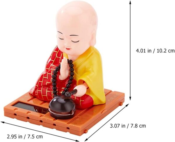 Monk Figures Wobble Figure Buddha Solar Figure Car Figure Dashboard Lucky Charm Wealth Fengshui Buddha Sculpture Decoration Gift Tea Ceremony Accessories