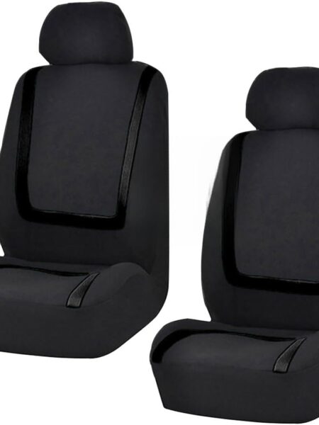 2 Pack Car Seat Covers, Breathable Seat Protectors, Anti-Slip Driver Seat Cover, Comfortable Front Seat Cover Set Universal Fit for Truck, SUV, Sedan, Airbag Compatible (Black)