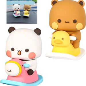 Pack of 2 Dashboard Decoration, Cartoon Panda Kawaii Car Decoration, Wobble Figure Car Decorations, It Will Not Hinder the Driver's View, Suitable for Car, Desk Decoration