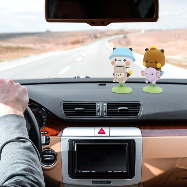 Wobble Figure, 2 Pieces Wobble Figure Car, Collectible Table Decoration, Cute Car Dashboard Decorations, Interior Car Accessories, Gift for Children, Girls, Boys