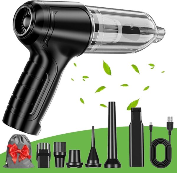 Portable Air Blower/Car cum, Wireless Handheld Car  Cleaner, Rechargeable High Power Cordless  Cleaner for Home (Black)