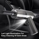 Handheld Car  Cleaner, 120W Powerful Suction Household Car  Cleaner with Multi-Nozzles, Rechargeable Dual Use Wet and Dry Car Cleaning Tool Suitable for Kitchen Beauty Cleaning (Black)