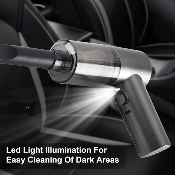 Handheld Car  Cleaner, 120W Powerful Suction Household Car  Cleaner with Multi-Nozzles, Rechargeable Dual Use Wet and Dry Car Cleaning Tool Suitable for Kitchen Beauty Cleaning (Black)