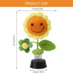 Car Decoration, Knitted Sunflower Home Office Dashboard Decoration Accessories, Wobble Figure Flower, Wobble Figure Gift for Men, Women, Friends, Families, Friends, Colleagues, Crochet Flower