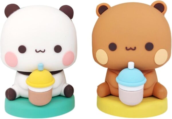 Panda Bear Kawaii Car Decoration Ornament, Dudu Wobble Figure Dashboard Decorations, Cartoon Panda Bear Figure Gift for Children Boys Office Desktop Room Decoration