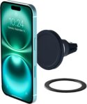 Compatible Air Vent Car Phone Holder. Unversal Magnetic Car Phone Mount for iPhone 12/13/14/15/16 Series & Android Phones via Included Magnetic Ring Adapter