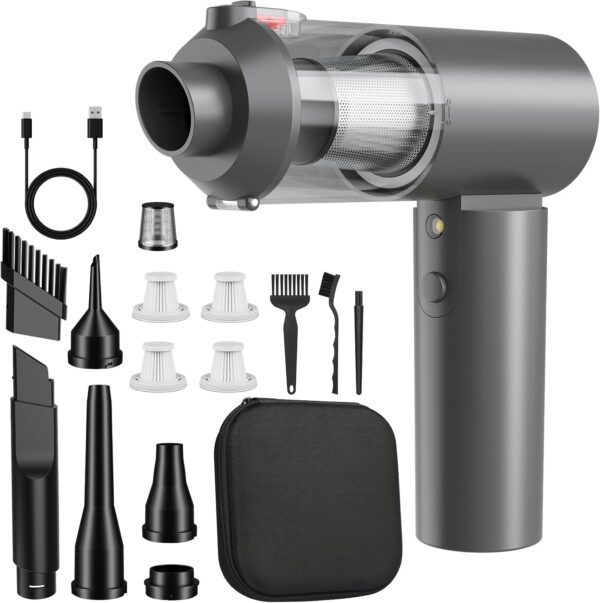 Handheld Car  Cleaner 4-in-1 Mini Portable Wireless 14500PA High Power Compressed Air Dusters Cordless  Cleaners with Brushless for Car Interior and Home