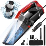 Car - Portable Cleaner with 16.4ft Cord, Bag, LED Light & Attachments - DC 12V High Power Small for Car, RV, Boats, Travel - Car Accessories