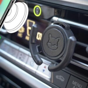 Car Vent Mount Holder 2 Pack - Compatible with - Black Leather Car Mount Made for Grips Collapsible Phone Holder for PopMount - with Clip for Horizontal Air Vent ONLY