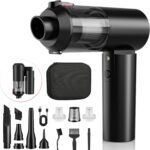 Car Cleaner 4 in 1 Handheld 16000Pa High Power Brushless Motor, ° Foldable Compressed Air Duster for Car, Home, Office and Keyboard