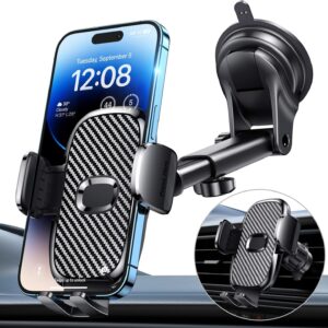 Car Phone Holder — [Military-Grade 360° Rotating Suction Cup] Universal Multifunctional Mount: Supports Air Vent, Dashboard, and Windshield Installation