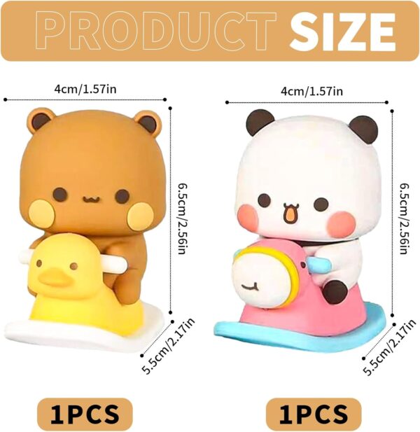 Pack of 2 Dashboard Decoration, Cartoon Panda Kawaii Car Decoration, Wobble Figure Car Decorations, It Will Not Hinder the Driver's View, Suitable for Car, Desk Decoration