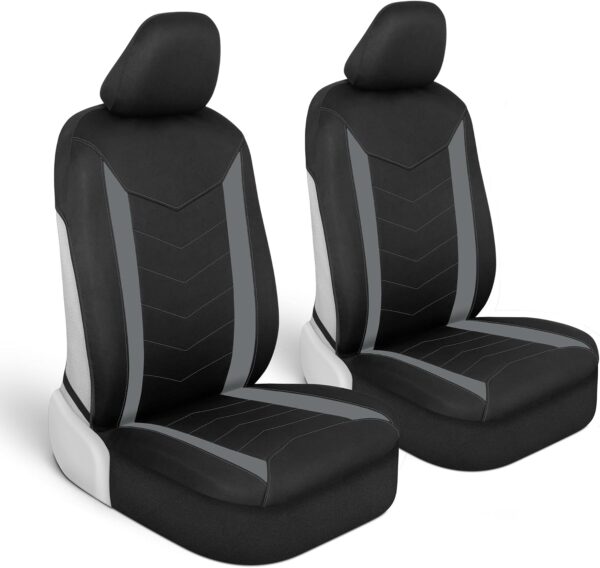 Seat Covers for Cars Trucks SUV – Gray Seat Covers with Waterproof Neoprene Lining, Automotive Car Seat Covers for Front Seats Only, Forros Para Asientos de