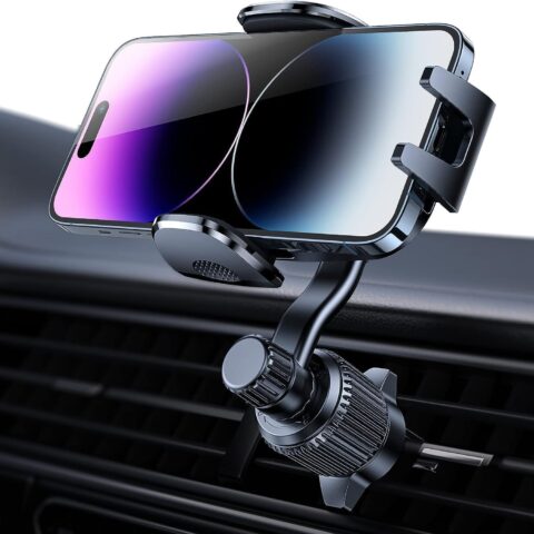 Car Air Vent Phone Holder — [Doesn't Block Airflow; Enjoy the Cool Breeze] Hands-Free, Universal, Retractable-Clip Car Phone Mount