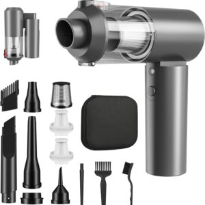 Handheld Cleaner 16000Pa High Power Car with Brushless Motor, 4 in 1 Compressed Air Duster 90° Foldable Air Blower for Home Office Car Keyboard
