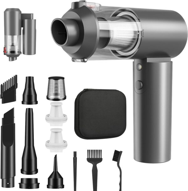 Handheld  Cleaner 16000Pa High Power Car  with Brushless Motor, 4 in 1 Compressed Air Duster 90° Foldable Air Blower for Home Office Car Keyboard