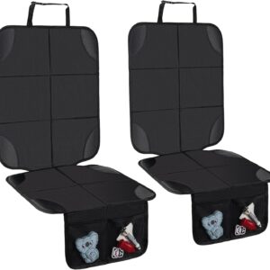 Car Seat Protector,2Pack Car Seat Cushion,with Thickest Padding and Non-Slip Backing,Waterproof 600D Fabric Car Seat Covers with Storage Pockets for Baby for Baby、Pet and All Types of Cars