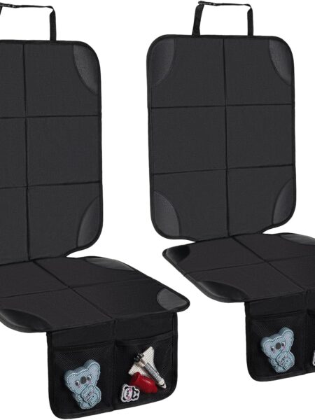 Car Seat Protector,2Pack Car Seat Cushion,with Thickest Padding and Non-Slip Backing,Waterproof 600D Fabric Car Seat Covers with Storage Pockets for Baby for Baby、Pet and All Types of Cars