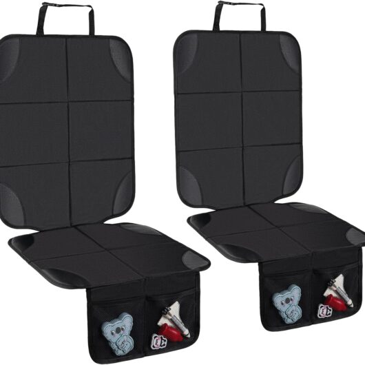 Car Seat Protector,2Pack Car Seat Cushion,with Thickest Padding and Non-Slip Backing,Waterproof 600D Fabric Car Seat Covers with Storage Pockets for Baby for Baby、Pet and All Types of Cars