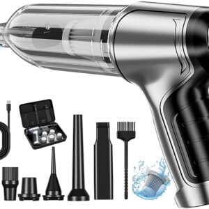 Car , 2 Car , Car Portable Cordless, Handheld Car Cleaner, Portable for Car, Brushless, 12000 Pa Strong, Low Noise, Long Lasting Battery (Silver)