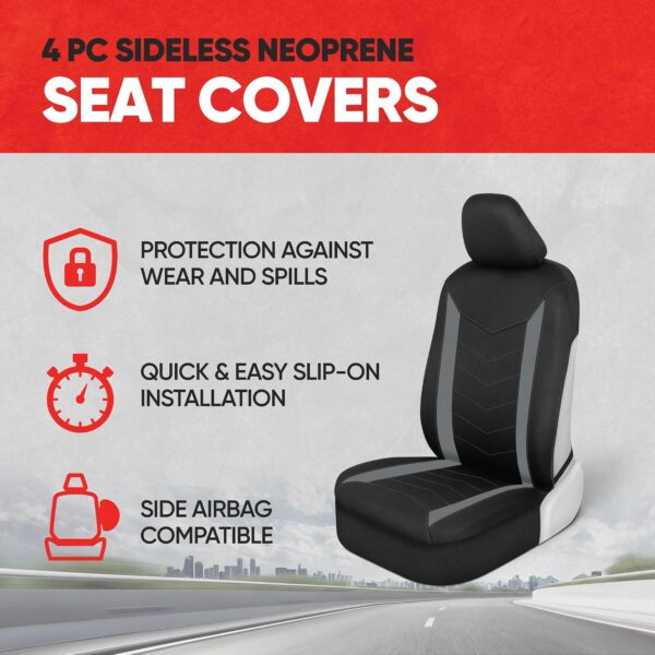 Seat Covers for Cars Trucks SUV – Gray Seat Covers with Waterproof Neoprene Lining, Automotive Car Seat Covers for Front Seats Only, Forros Para Asientos de