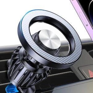 Car Mount — [Built-in 20 Powerful Magnets] Magnetic Phone Holder — Suitable for Air Vent and Dashboard Installation; A Versatile Car Accessory for Men and Women