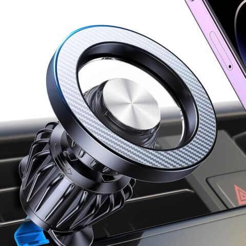 Car Mount — [Built-in 20 Powerful Magnets] Magnetic Phone Holder — Suitable for Air Vent and Dashboard Installation; A Versatile Car Accessory for Men and Women