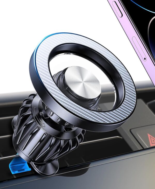 Car Mount — [Built-in 20 Powerful Magnets] Magnetic Phone Holder — Suitable for Air Vent and Dashboard Installation; A Versatile Car Accessory for Men and Women
