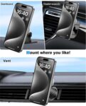 Vent or Dashboard Car Phone Mount for , Dashboard Adapter Adhesive and Vent Clip, Compatible with Most , Fits All Smartphone